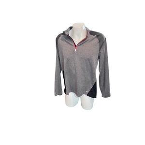 Men's Tek Gear Gray & Black 1/4 Zip Sweatshirt XL